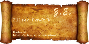Zilzer Ernák névjegykártya